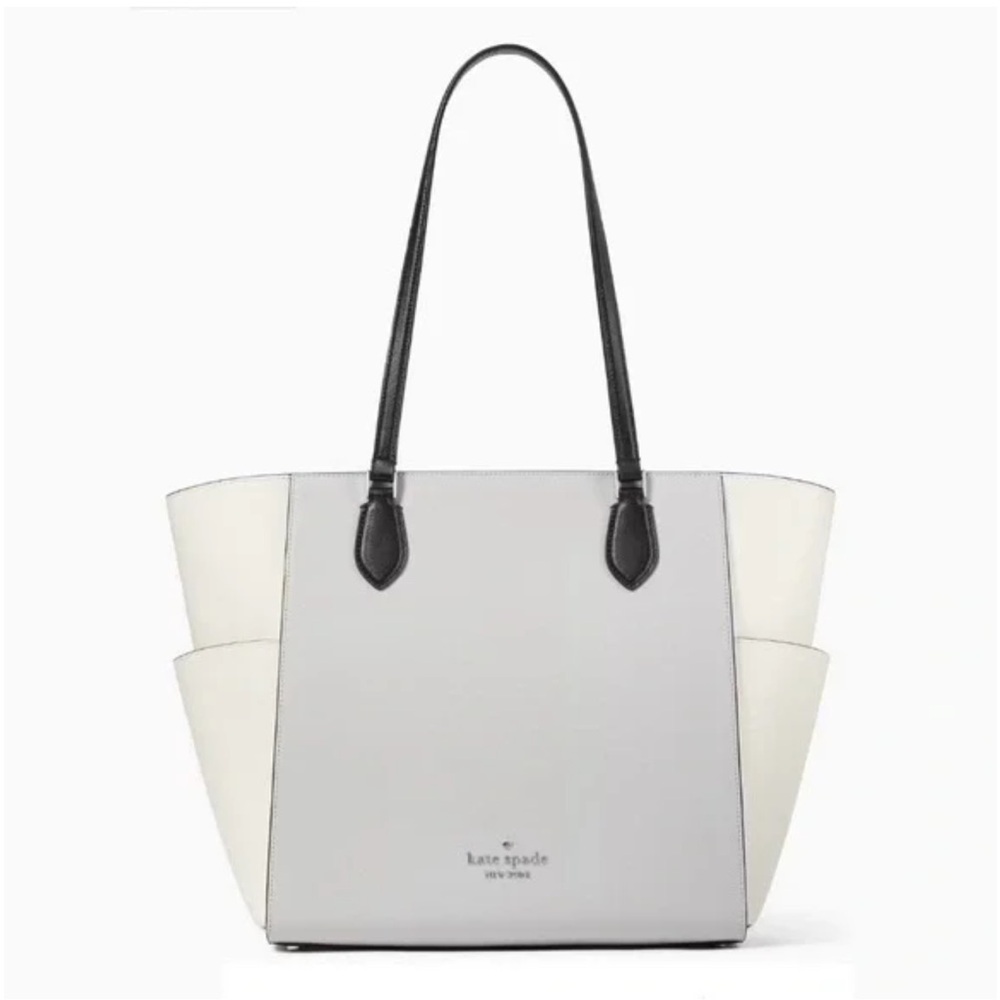 Kate Spade Cream and Black Tote Bag Structured Elegance and Wallet !
